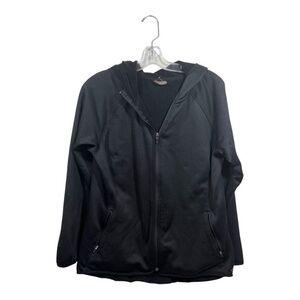 Shambala Full Zip Hoodie Womens Large Black Yoga Long Sleeve Performace Comfy